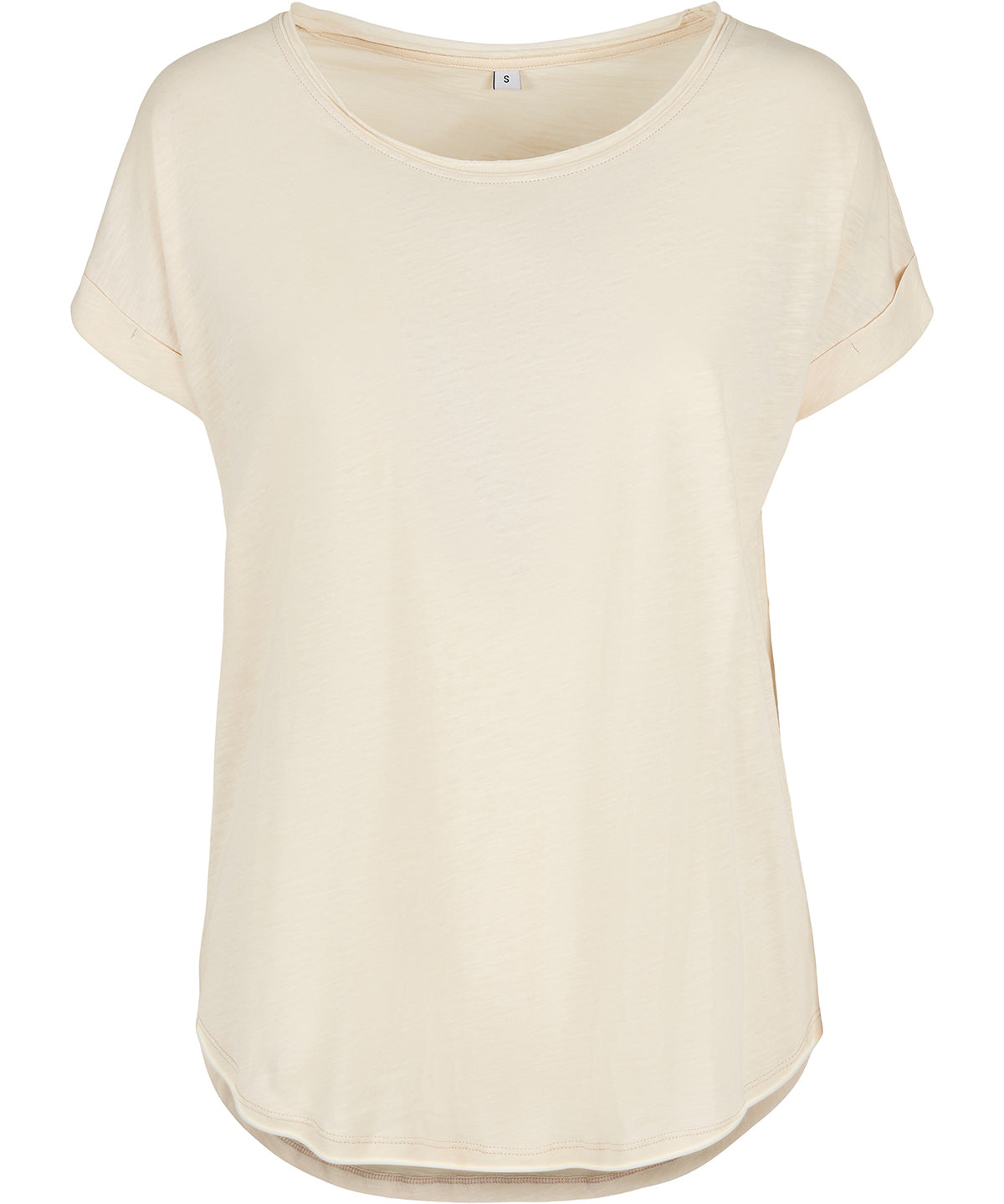 Build Your Brand BY036 Women's long slub tee in White Sand