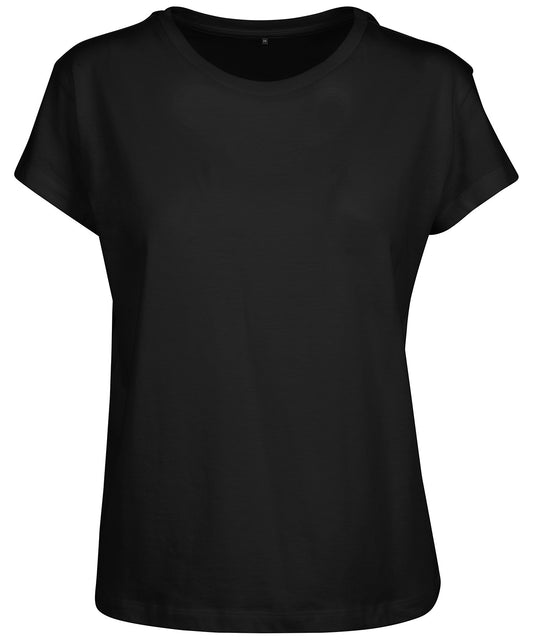 Build Your Brand BY052 Women's box tee in Black