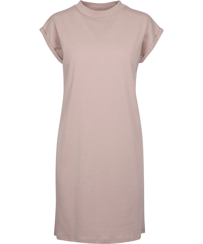 Build Your Brand BY101 Women's turtle extended shoulder dress in Dusk Rose