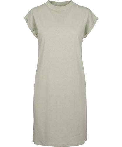 Build Your Brand BY101 Women's turtle extended shoulder dress in Soft Salvia