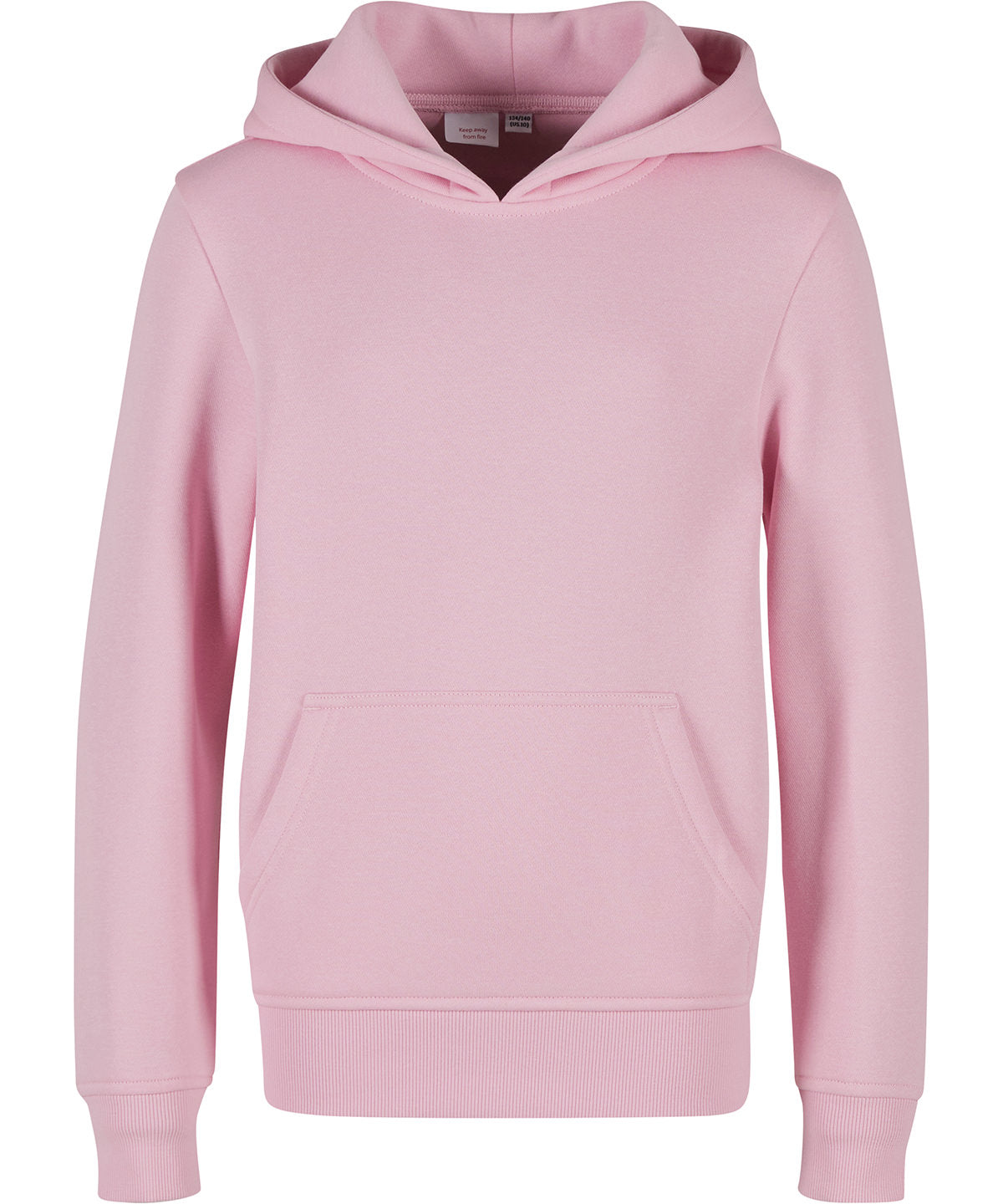 Build Your Brand BY117 Kids basic hoodie in Soft Pink