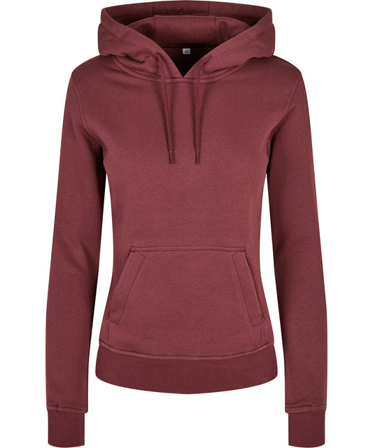 Build Your Brand BY139 Women's organic hoodie in Cherry