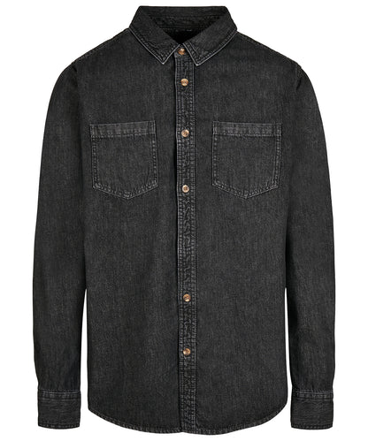 Build Your Brand BY152 Denim shirt in Black Washed