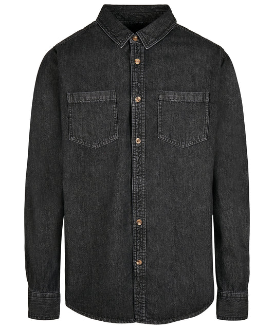 Build Your Brand BY152 Denim shirt in Black Washed
