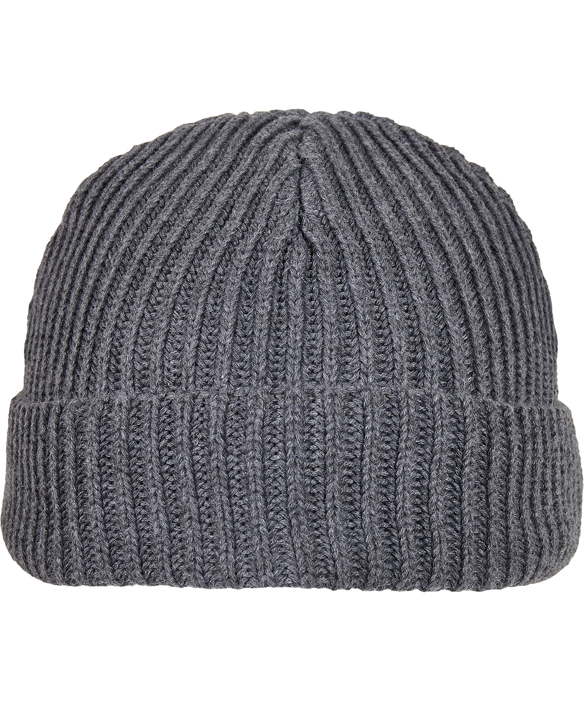 Build Your Brand BY154 Recycled yarn fisherman beanie in Asphalt