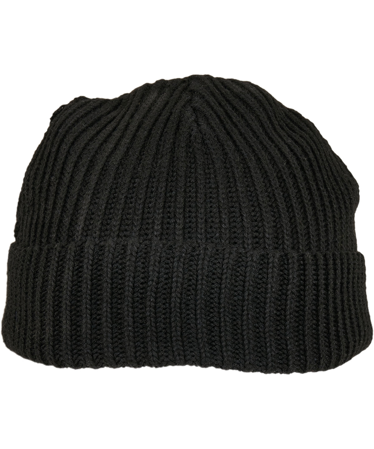 Build Your Brand BY154 Recycled yarn fisherman beanie in Black