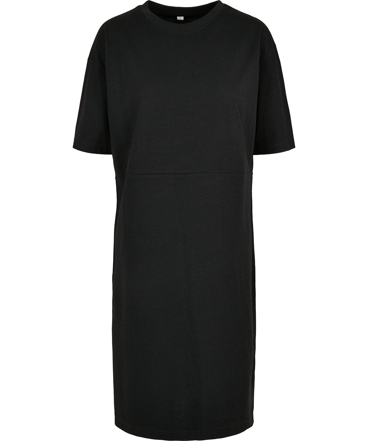 Build Your Brand BY181 Women's organic oversizes slit tee dress in Black