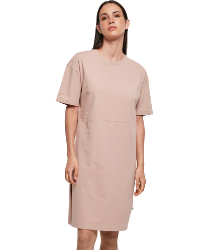 Build Your Brand BY181 Women's organic oversizes slit tee dress