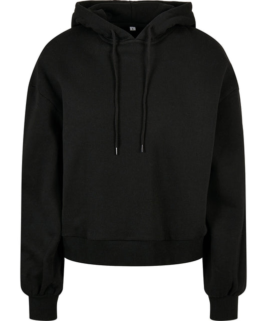 Build Your Brand BY183 Women's organic oversized hoodie in Black