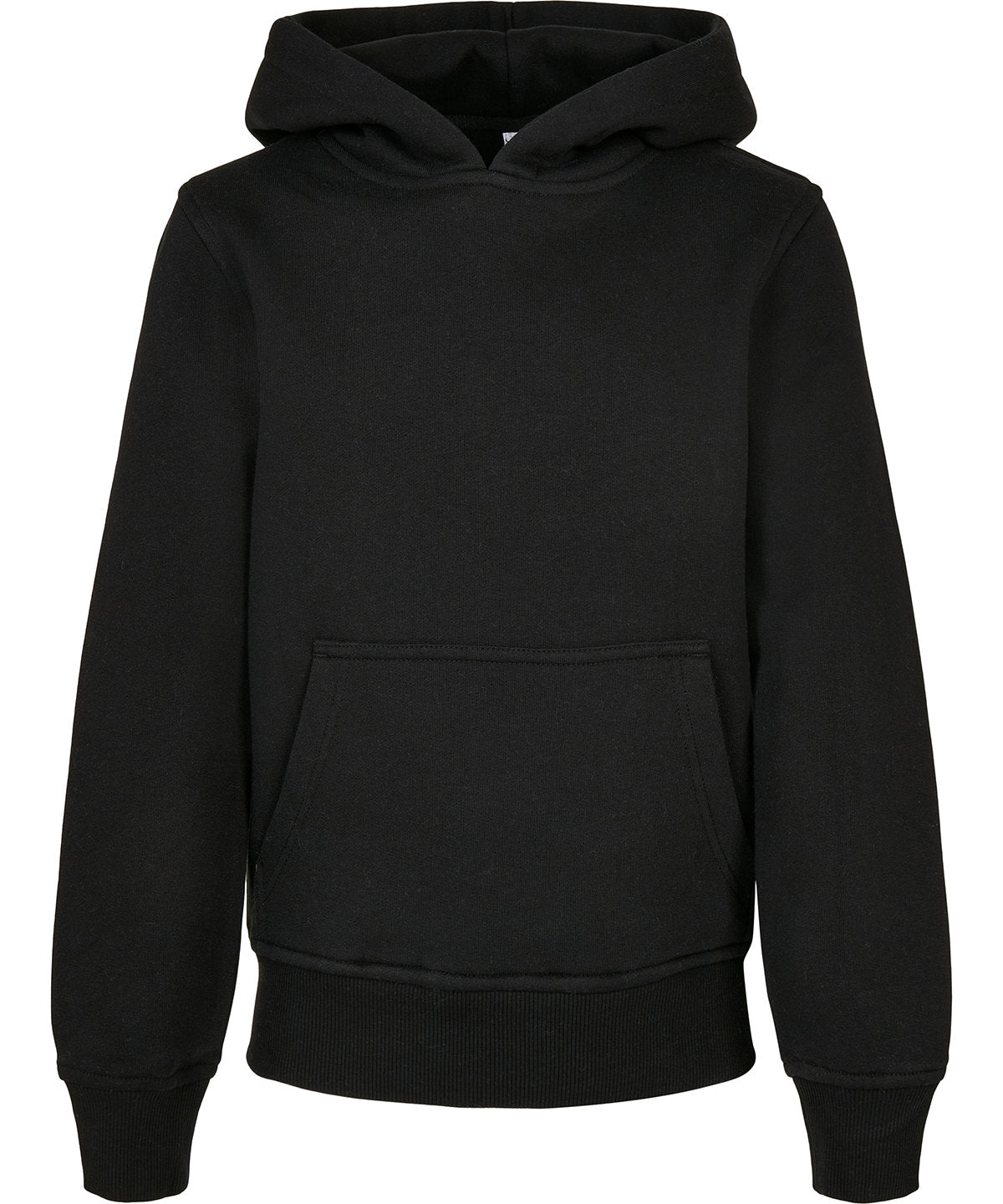 Build Your Brand BY185 Organic kids basic hoodie in Black