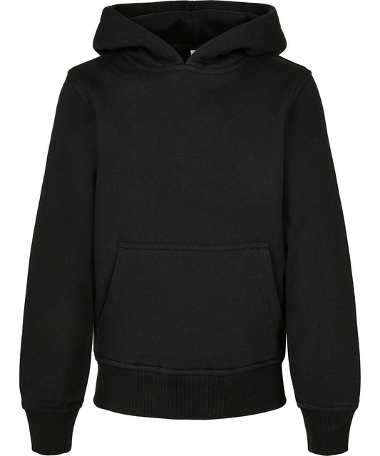 Build Your Brand BY185 Organic kids basic hoodie in Black