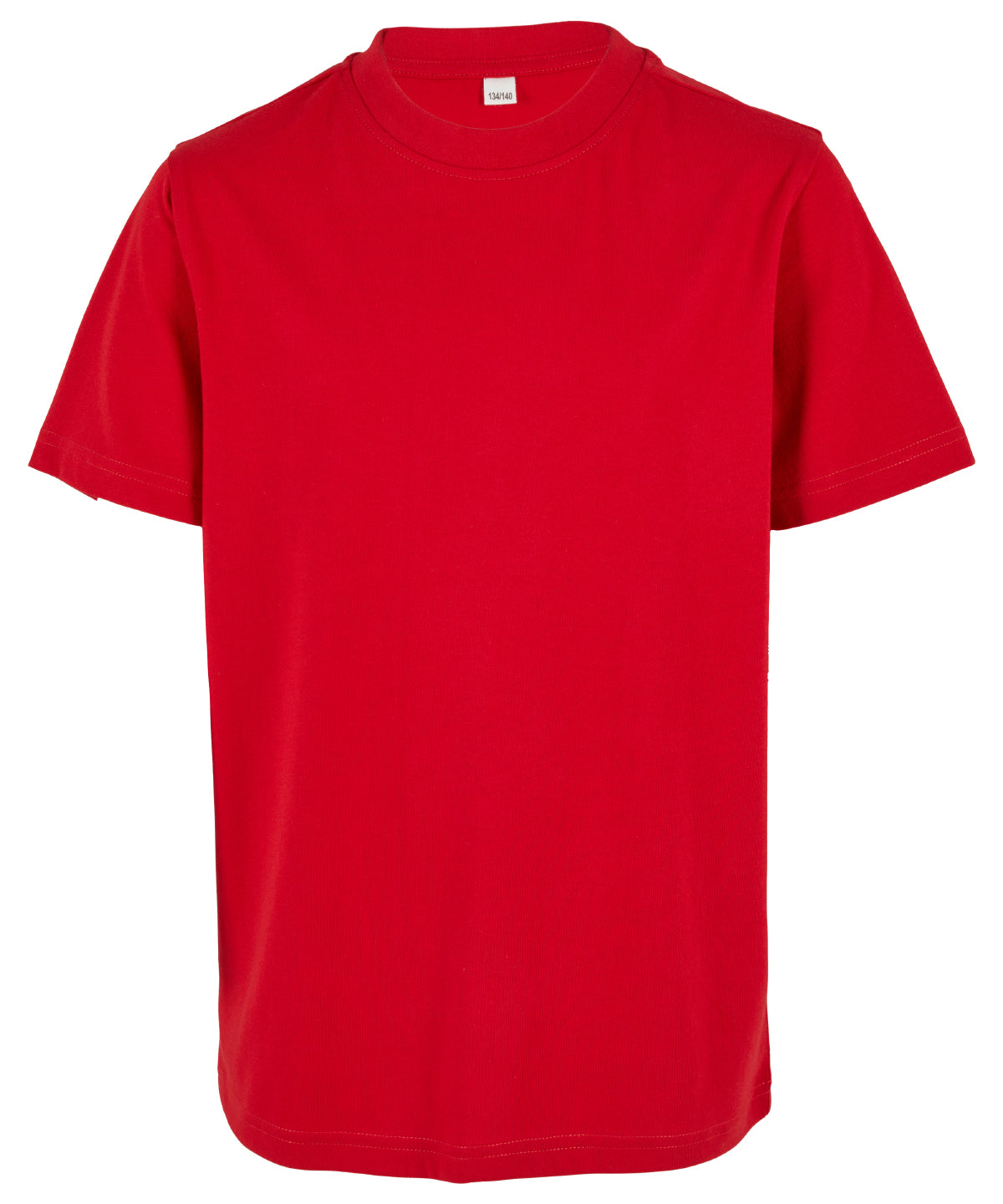Build Your Brand BY186 Organic kids basic tee in City Red