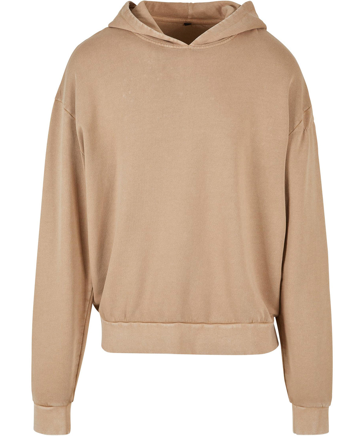 Build Your Brand BY191 Acid washed oversize hoodie in Union Beige