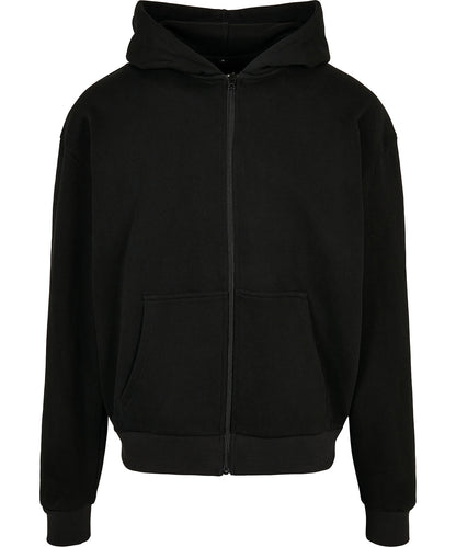 Build Your Brand BY192 Ultra heavy zip hoodie in Black