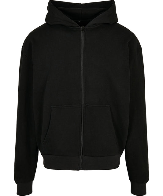 Build Your Brand BY192 Ultra heavy zip hoodie in Black
