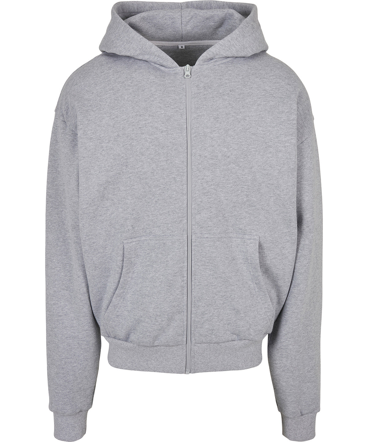 Build Your Brand BY192 Ultra heavy zip hoodie in Heather Grey