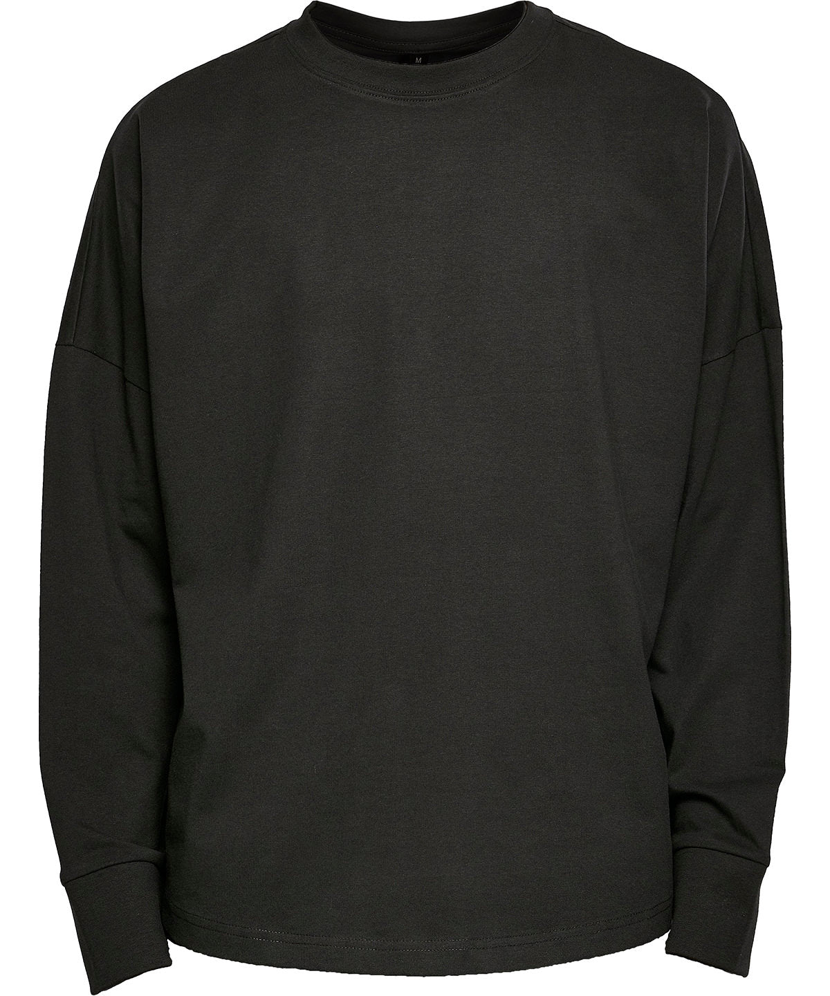 Build Your Brand BY198 Oversize cut on sleeve long sleeve in Black