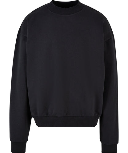 Build Your Brand BY205 Ultra-heavy cotton crew neck in Black