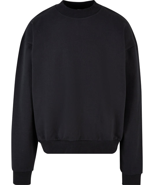 Build Your Brand BY205 Ultra-heavy cotton crew neck in Black