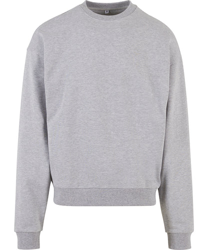 Build Your Brand BY205 Ultra-heavy cotton crew neck in Heather Grey