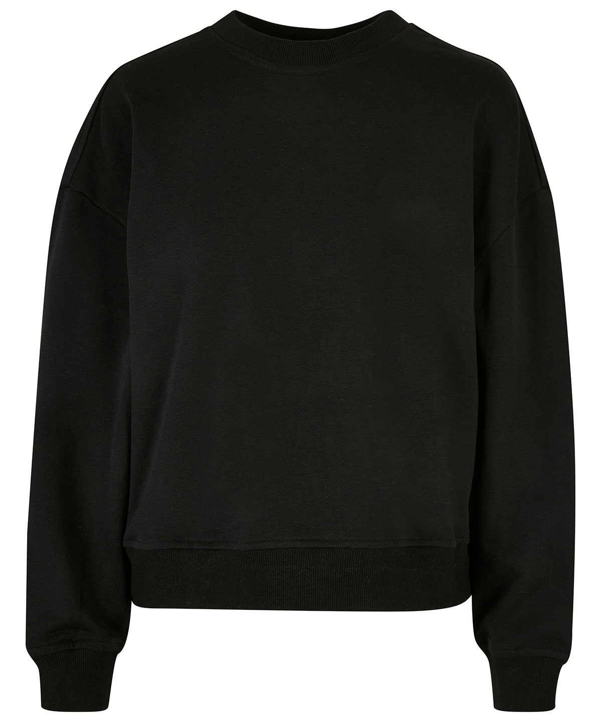 Build Your Brand BY212 Women’s oversized crew neck sweatshirt in Black