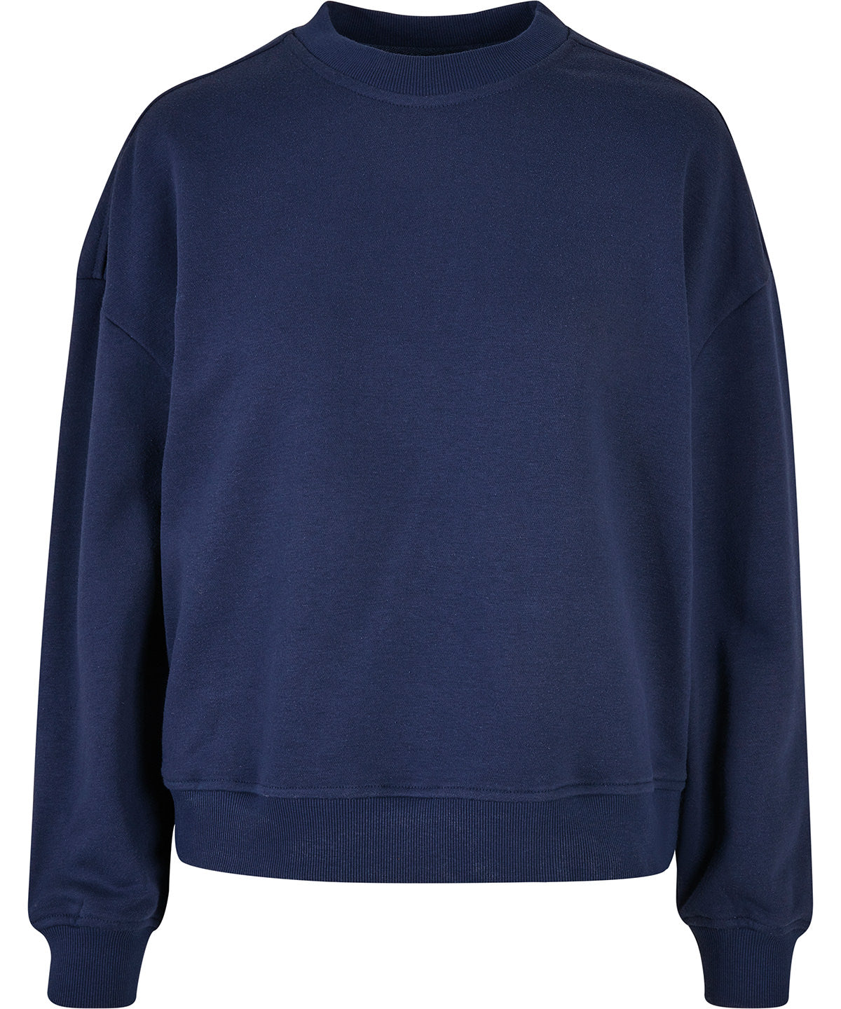 Build Your Brand BY212 Women’s oversized crew neck sweatshirt in Light Navy
