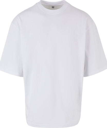 Build Your Brand BY256 Oversized sleeve tee in White