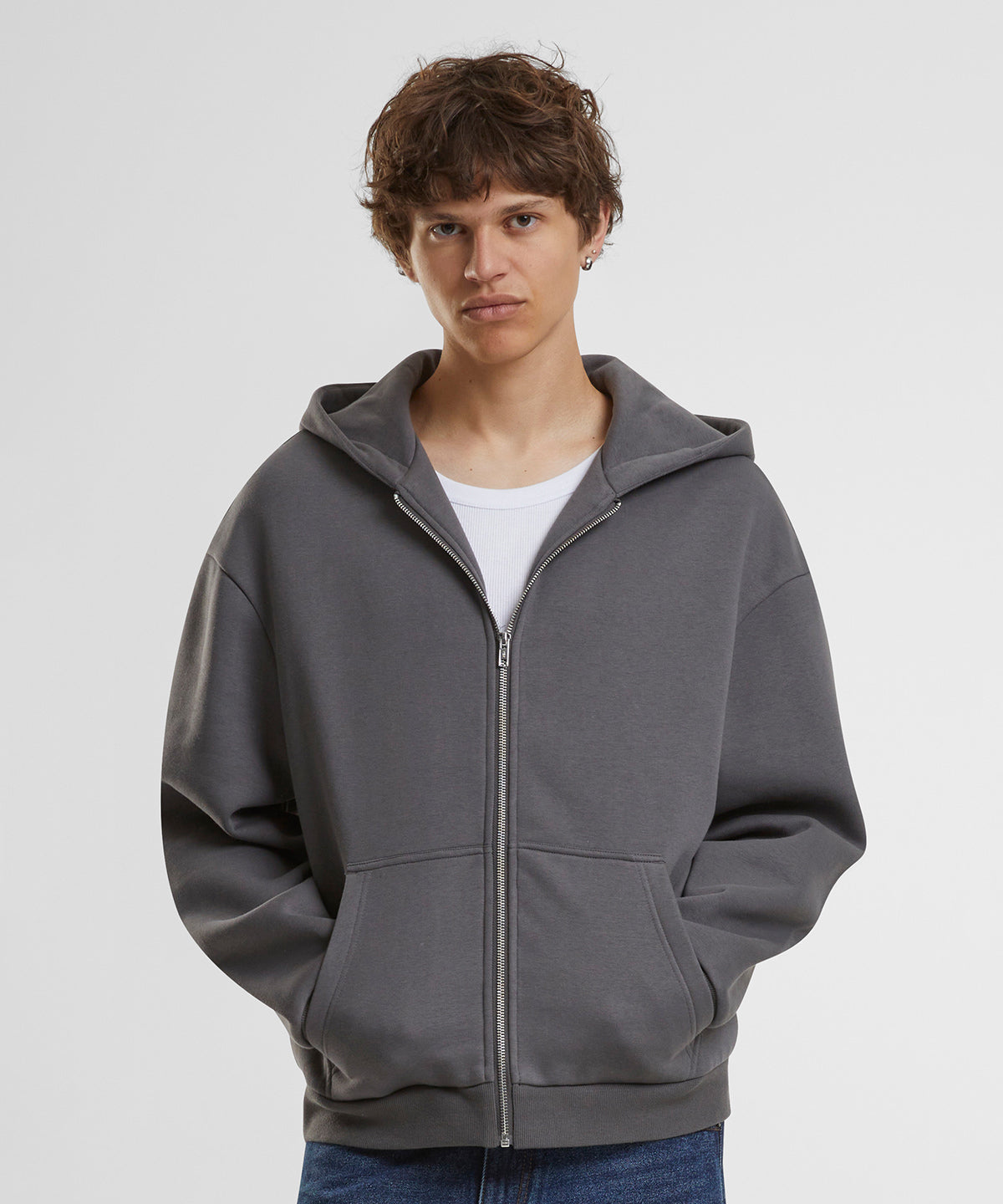 Build Your Brand BY285 Fluffy zip hoodie