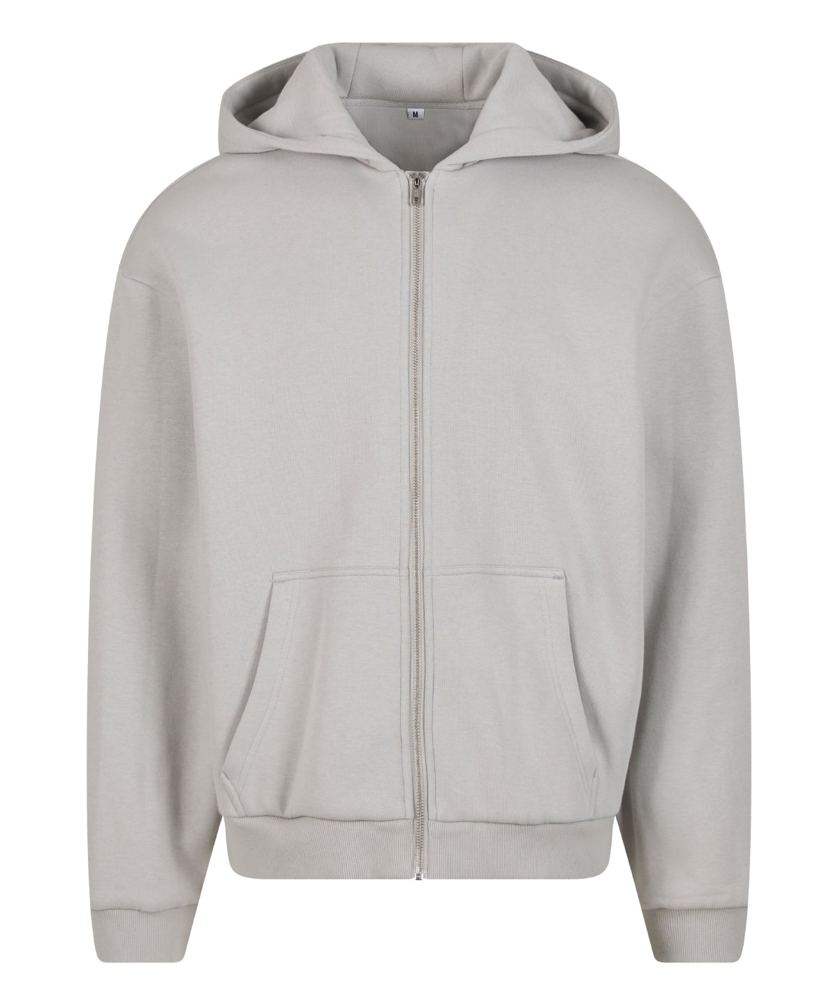 Build Your Brand BY285 Fluffy zip hoodie in Light Asphalt
