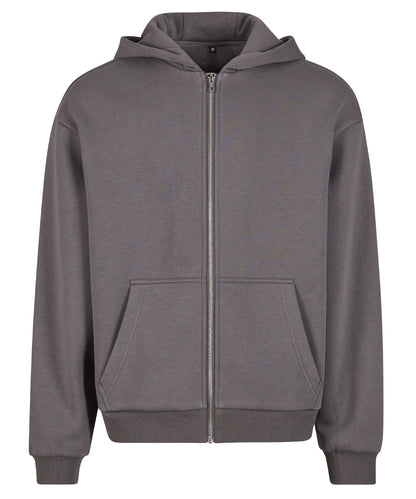 Build Your Brand BY285 Fluffy zip hoodie in Magnet