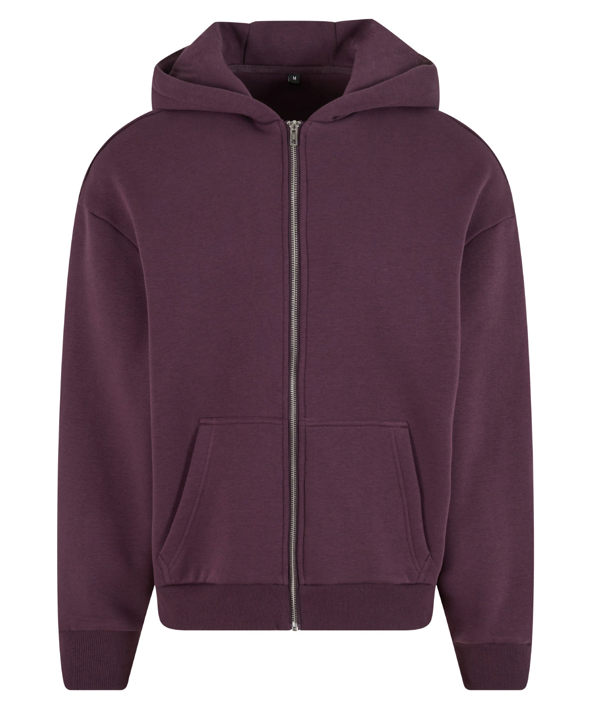 Build Your Brand BY285 Fluffy zip hoodie in Plum Purple