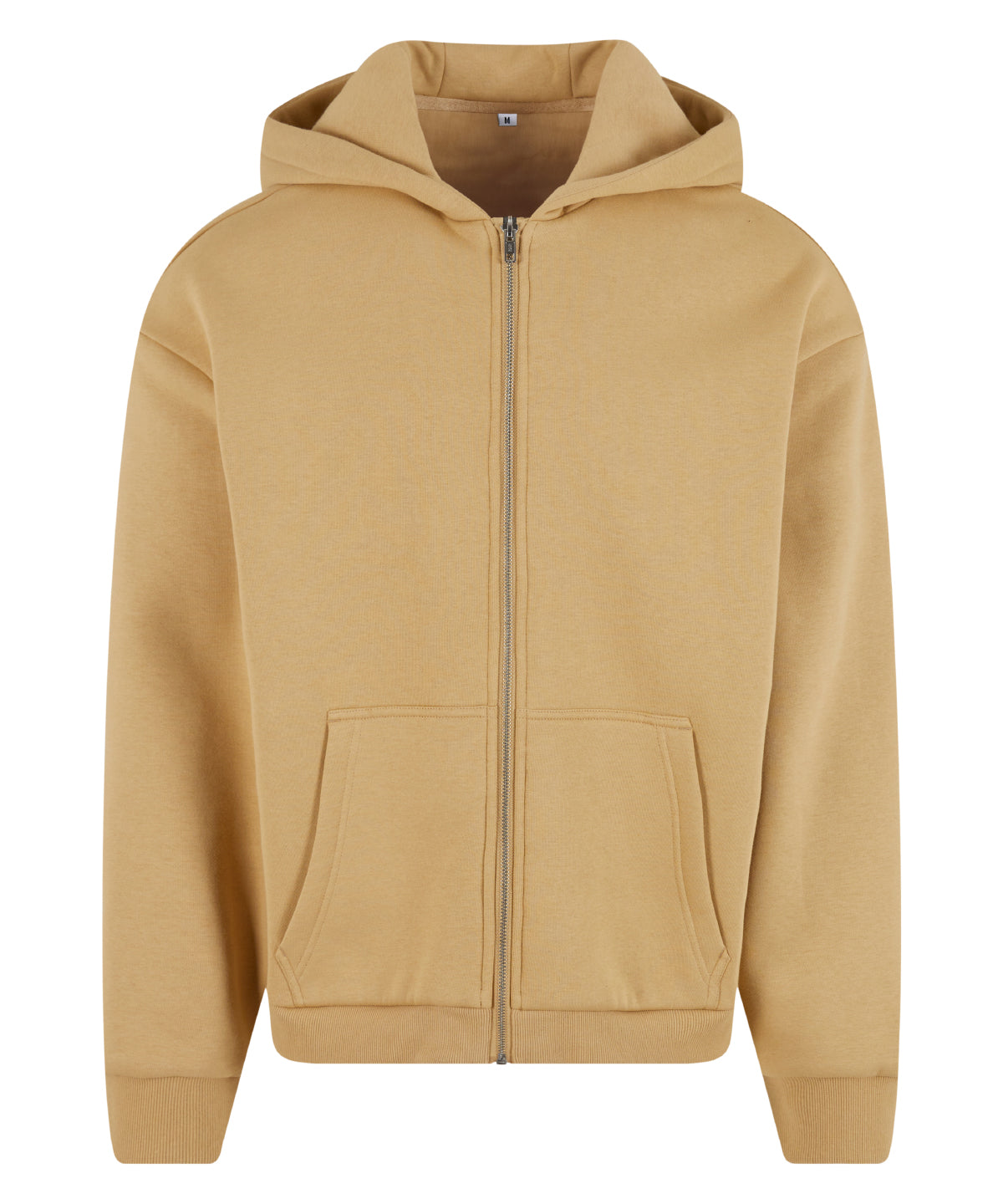 Build Your Brand BY285 Fluffy zip hoodie in Union Beige