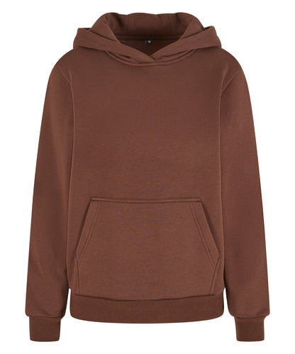 Build Your Brand BY289 Women’s fluffy hoodie in Chocolate Brown