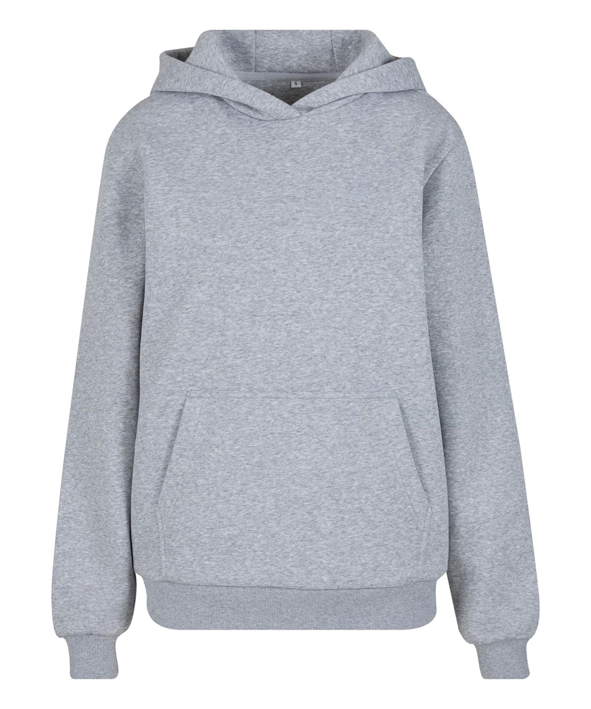 Build Your Brand BY289 Women’s fluffy hoodie in Heather Grey