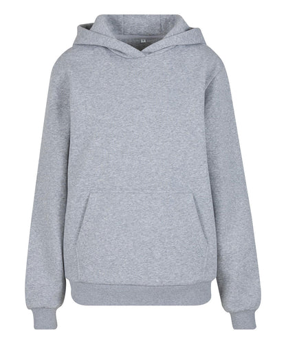 Build Your Brand BY289 Women’s fluffy hoodie in Heather Grey