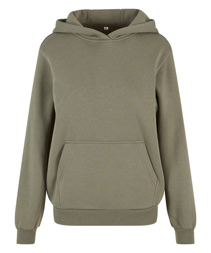 Build Your Brand BY289 Women’s fluffy hoodie in Pale Olive