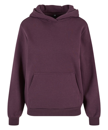 Build Your Brand BY289 Women’s fluffy hoodie in Plum Purple