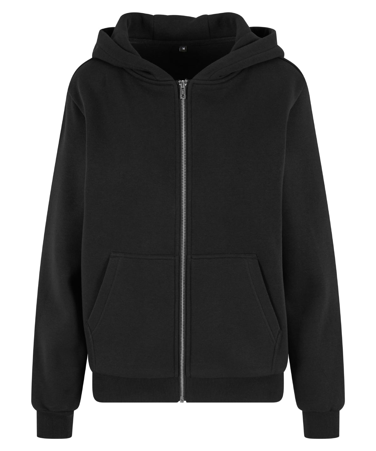 Build Your Brand BY290 Women’s fluffy zip hoodie in Black