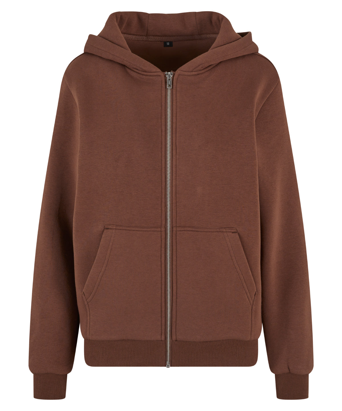 Build Your Brand BY290 Women’s fluffy zip hoodie in Chocolate Brown
