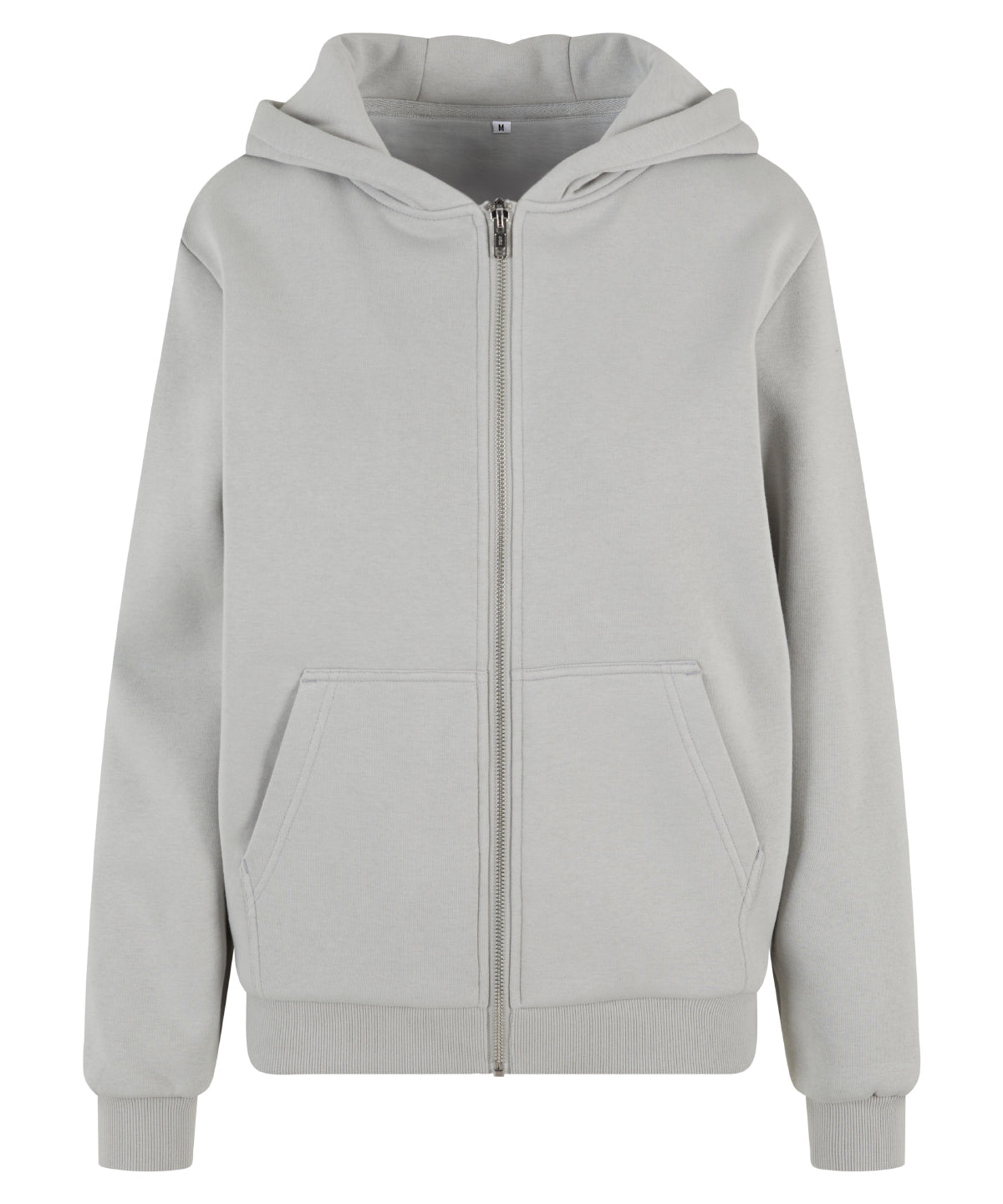 Build Your Brand BY290 Women’s fluffy zip hoodie in Light Asphalt
