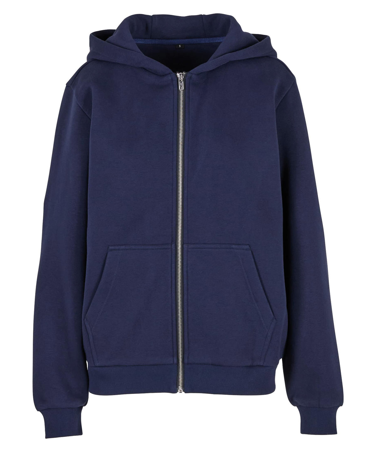Build Your Brand BY290 Women’s fluffy zip hoodie in Navy