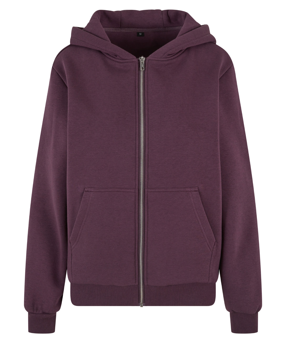 Build Your Brand BY290 Women’s fluffy zip hoodie in Plum Purple