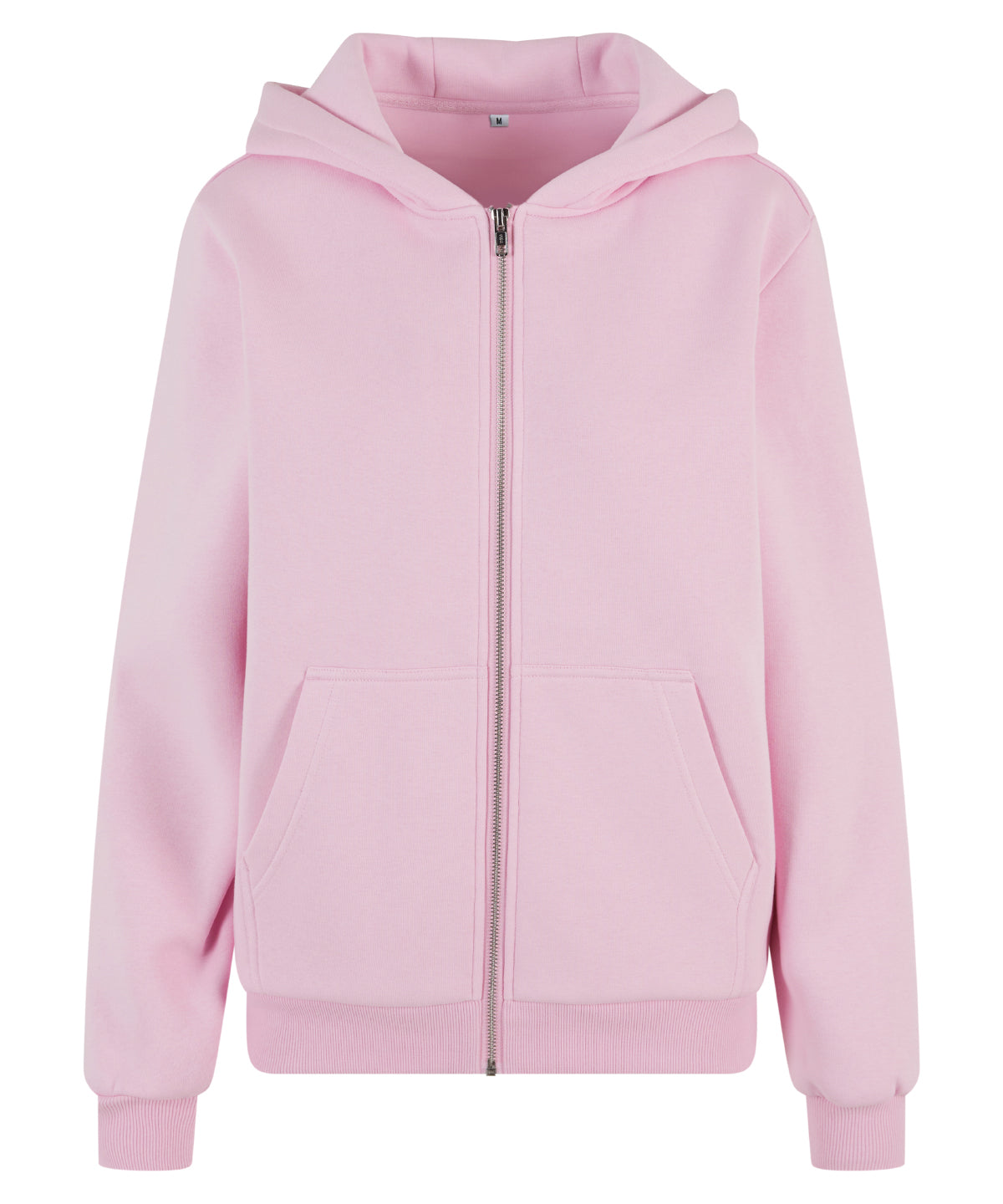 Build Your Brand BY290 Women’s fluffy zip hoodie in Soft Pink