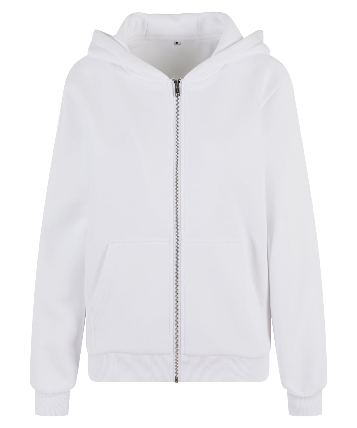 Build Your Brand BY290 Women’s fluffy zip hoodie in White
