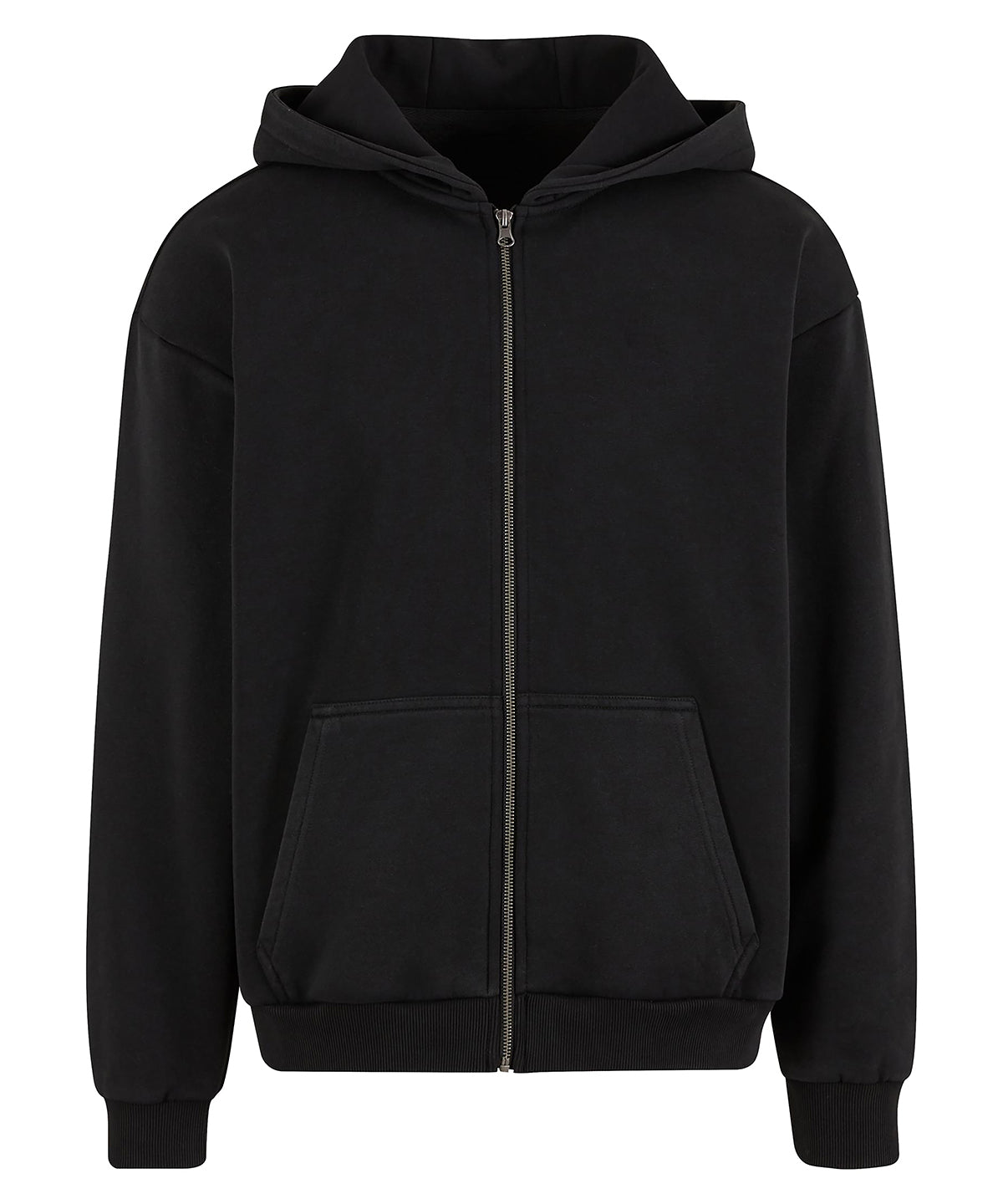 Build Your Brand BY295 Vintage heavy zip hoodie in Black