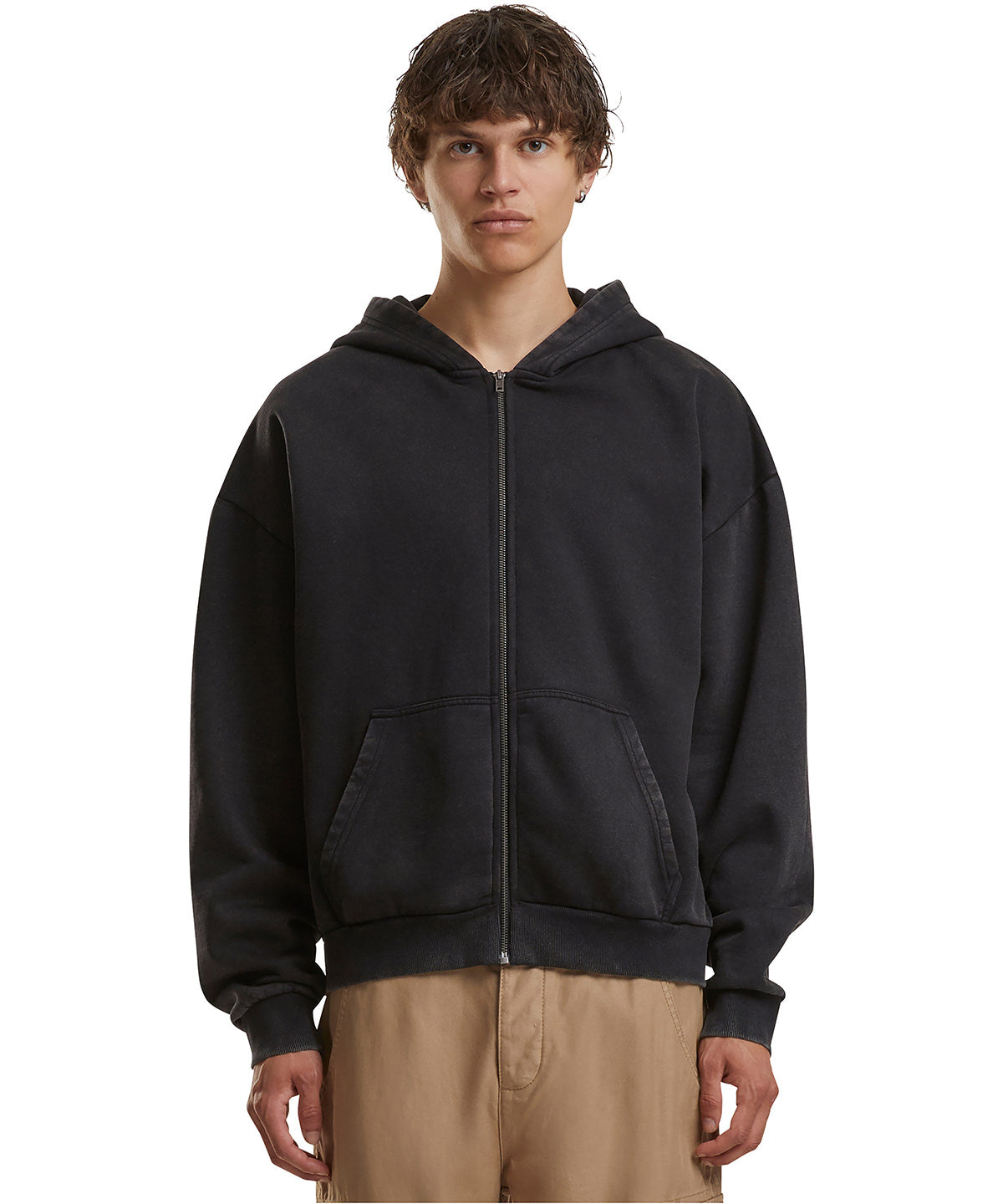 Build Your Brand BY295 Vintage heavy zip hoodie