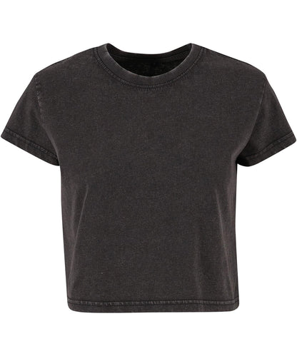 Build Your Brand BY305 Women’s vintage cropped tee in Black