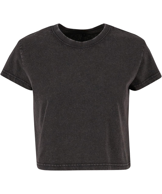 Build Your Brand BY305 Women’s vintage cropped tee in Black