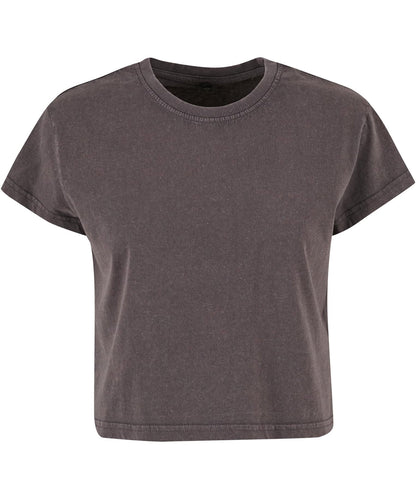 Build Your Brand BY305 Women’s vintage cropped tee in Magnet