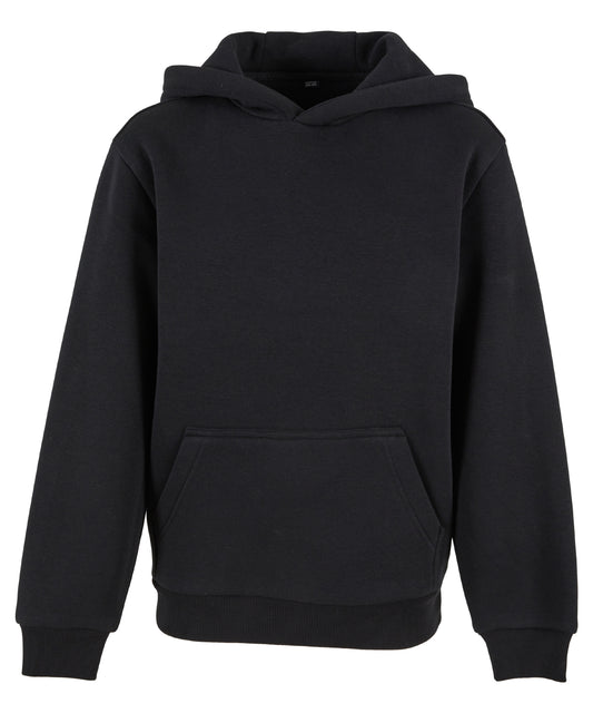 Build Your Brand BY315 Kids fluffy hoodie in Black